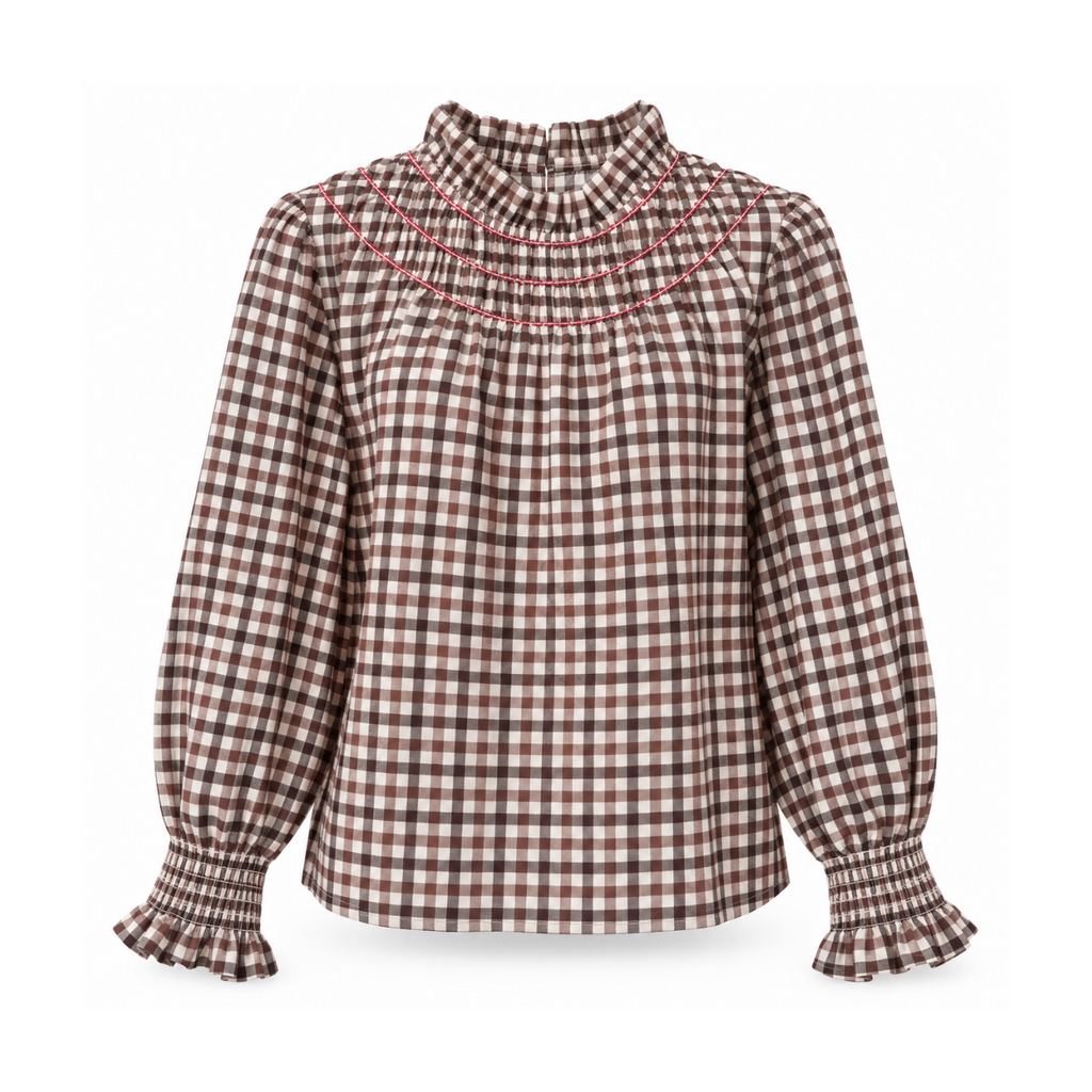 WW&K| Camisa Aura vichy castanha