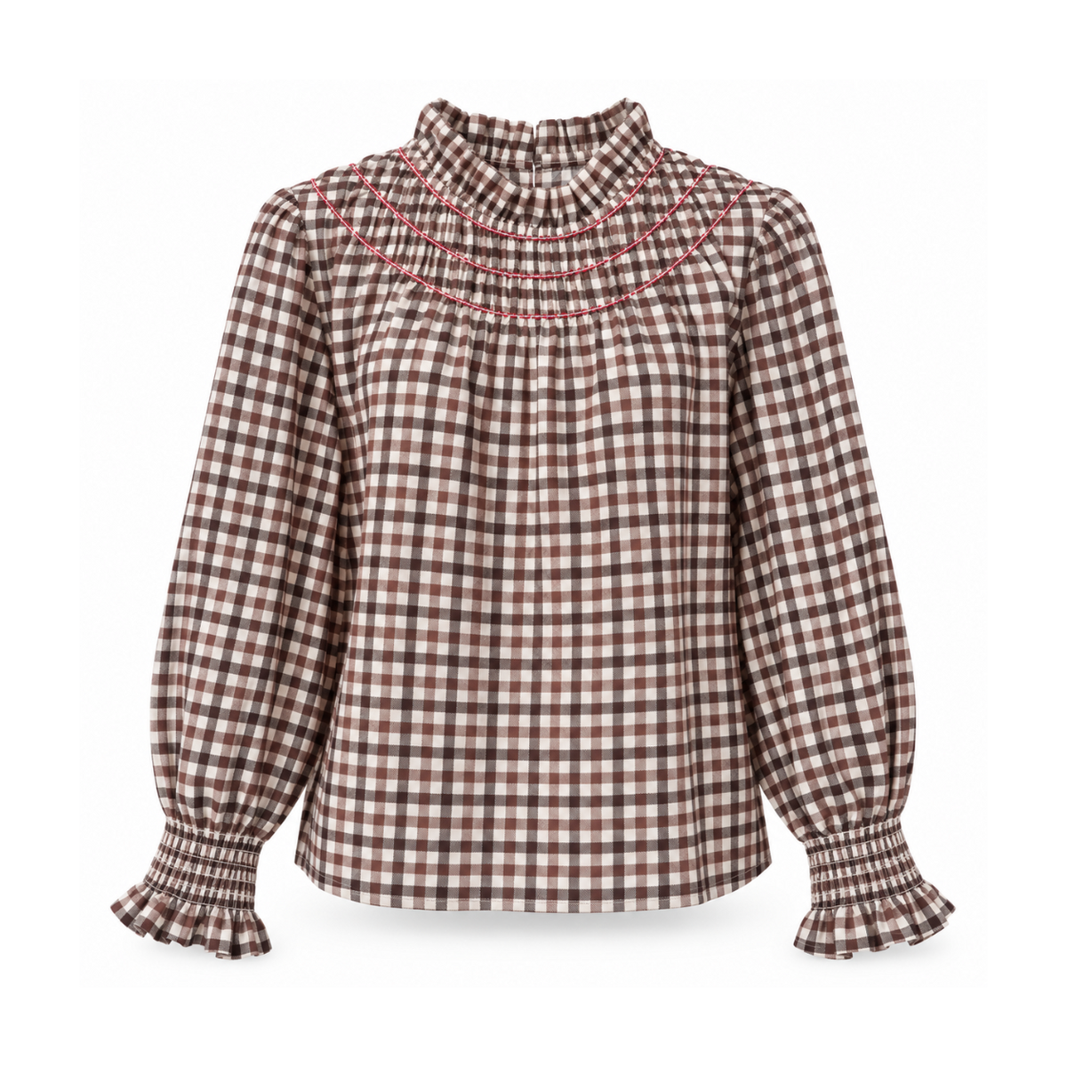 WW&K| Camisa Aura vichy castanha