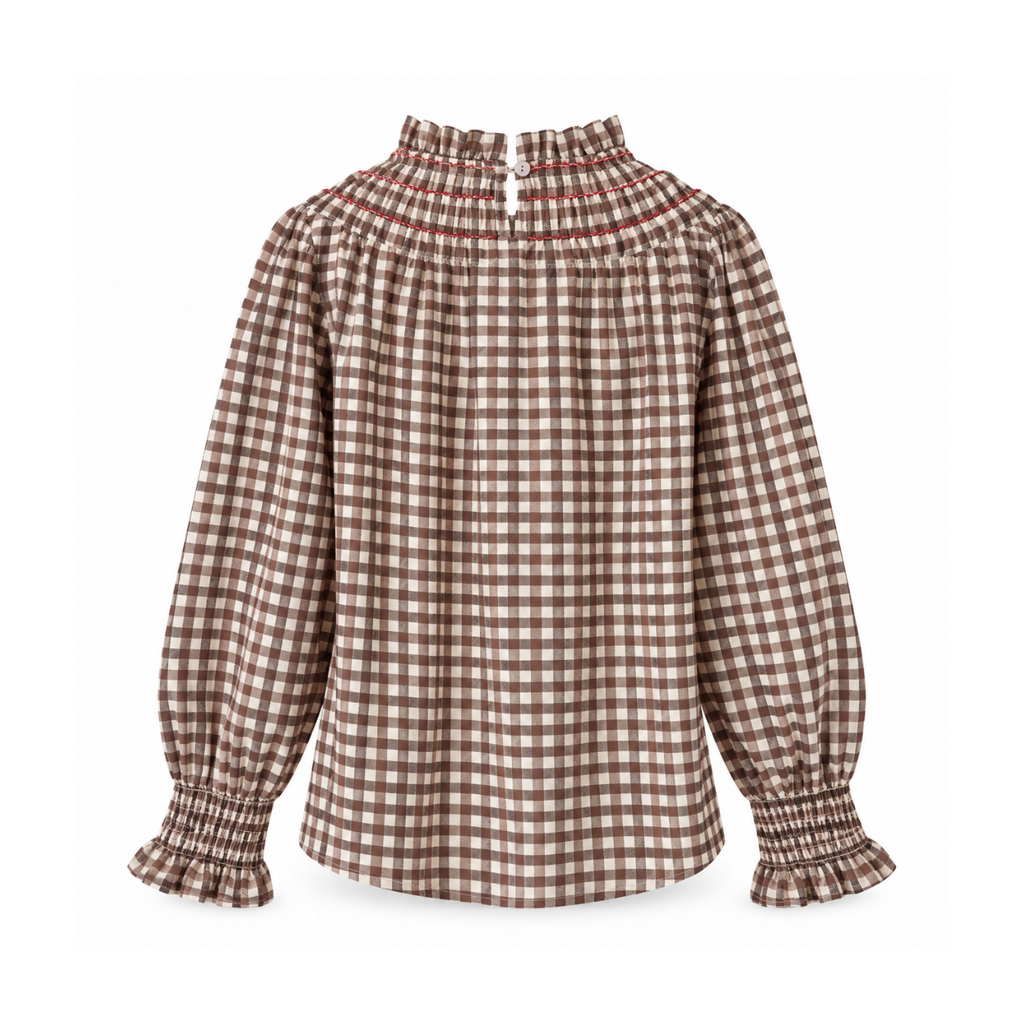 WW&K| Camisa Aura vichy castanha tras