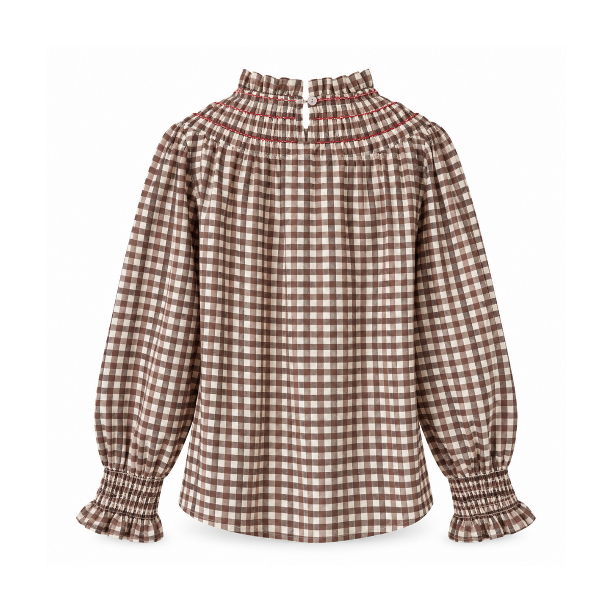 WW&K| Camisa Aura vichy castanha tras